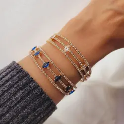 دستبند جواهری پیچی سه لاین
