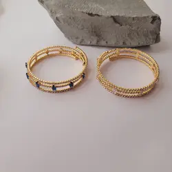 دستبند جواهری پیچی سه لاین