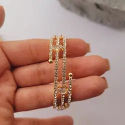 دستبند جواهری پیچی سه لاین