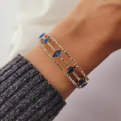 دستبند جواهری پیچی سه لاین