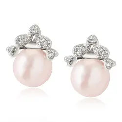 گوشواره مرواریدی سبز پسته ای