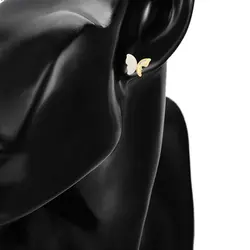 گوشواره پروانه ای میناکاری سفید