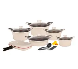 سرویس پخت و پز 15 پارچه کاندید مدل کاپری (عاجی)