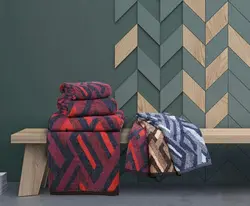 حوله دستی برق لامع مدل کوبیسم لوزی (کرم)