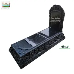 سنگ مزار گرانیت بلک سوپر مشکی براق آینه ای کد 01600