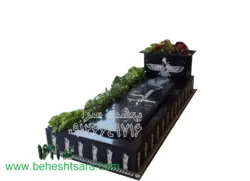 سنگ مزار گرانیت بلک سوپر طرح هخامنشی کد1621