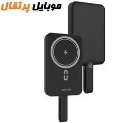 پاور بانک گرین لاین مدل Power Bank MagSafe Lite 10k ظرفیت 10000 میلی آمپر ساعت ا Power Bank Green Lion MagSafe Lite 10k - مشکی ا magsafe Power Bank Green Lion MagSafe Lite 10k