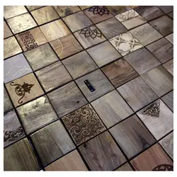 دیوارپوش تایل استیل پشت چسب دار کد Wooden