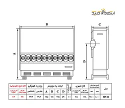 بخاری گازی نیک کالا مدل مرجان MN12