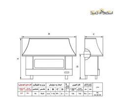 بخاری گازی نیک کالا طرح شومینه مدل نفیس کد MC-30