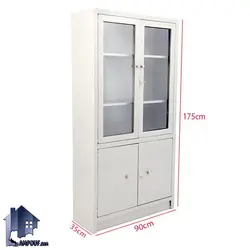 کمد کتابخانه نیم شیشه BCNF101 - فروشگاه اینترنتی لمپاف