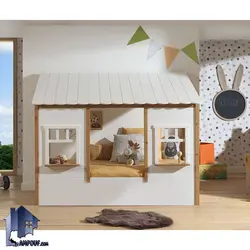 تخت خواب کودک و نوجوان کلبه CHE128 - فروشگاه اینترنتی لمپاف