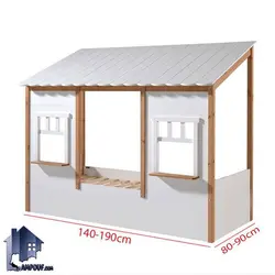 تخت خواب کودک و نوجوان کلبه CHE128 - فروشگاه اینترنتی لمپاف