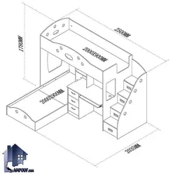 تخت خواب دو طبقه TBJ117 - فروشگاه اینترنتی لمپاف