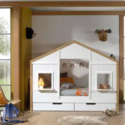 تخت خواب کودک و نوجوان کلبه CHE134 - فروشگاه اینترنتی لمپاف