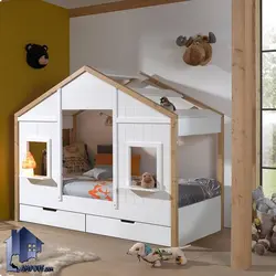 تخت خواب کودک و نوجوان کلبه CHE134 - فروشگاه اینترنتی لمپاف