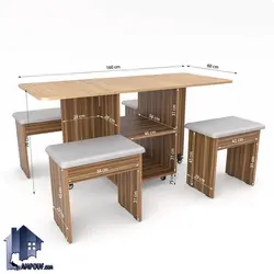 ست میز نهارخوری تبدیلی DTJ84 - فروشگاه اینترنتی لمپاف