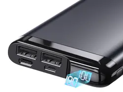 پاور بانک دو پورت یوسمز مدل USAMS Dual USB Digital Display Power Bank US-CD148 با ظرفیت 10000mAh