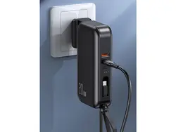 پاوربانک فست شارژ یوسمز USAMS 3IN1 Quick Charge Powerbank CD172 به همراه دوشاخه و کابل با ظرفیت 10000mAh