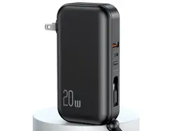 پاوربانک فست شارژ یوسمز USAMS 3IN1 Quick Charge Powerbank CD172 به همراه دوشاخه و کابل با ظرفیت 10000mAh