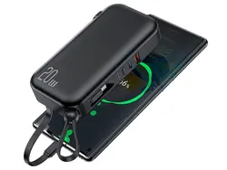 پاوربانک فست شارژ یوسمز USAMS 3IN1 Quick Charge Powerbank CD172 به همراه دوشاخه و کابل با ظرفیت 10000mAh