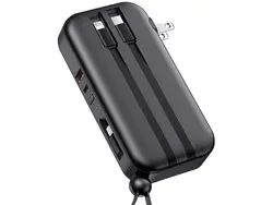 پاوربانک فست شارژ یوسمز USAMS 3IN1 Quick Charge Powerbank CD172 به همراه دوشاخه و کابل با ظرفیت 10000mAh