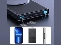 پاوربانک مگنت فست شارژ جویروم JOYROOM Wireless Charging Power Bank JR-W010 با حداکثر توان 22.5W