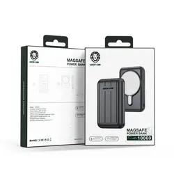 پاور بانک مگنتی گرین لیون مدل Green MagSafe Power Bank GN10KMG با ظرفیت 10000mAh و توان 15W