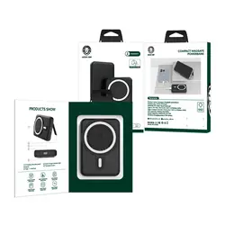 پاوربانک مگنتی گرین لیون مدل Green Lion Compact Magsafe Powerbank GNMAGPB10K با ظرفیت 10000mAh