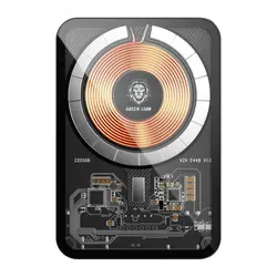 پاور بانک مگنتی گرین لیون مدل Green Lion Transparent Magsafe Power Bank GNTPMGPB با ظرفیت 10000mAh