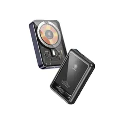 پاور بانک مگنتی گرین لیون مدل Green Lion Transparent Magsafe Power Bank GNTPMGPB با ظرفیت 10000mAh