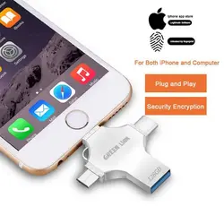 فلش مموری ۴ کاره گرین لیون مدل Green Lion 4in1 USB Flash Drive GN4IN1USB128SL با ظرفیت 128Gb