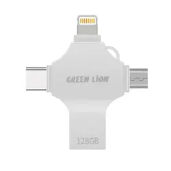 فلش مموری ۴ کاره گرین لیون مدل Green Lion 4in1 USB Flash Drive GN4IN1USB128SL با ظرفیت 128Gb