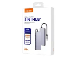 هاب 5 در 1 تایپ‌ سی رچی مدل Recci 5-in-1 Hub RH06