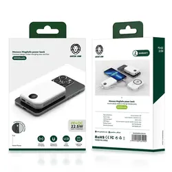 پاور بانک مگنتی گرین لیون مدل Green Lion Monaco Magsafe Power Bank GNMGMPB10K ظرفیت 10000mAh
