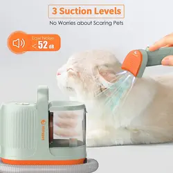 کیت نظافت و جارو برقی مخصوص نظافت حیوان خانگی مدل Molypet Dog Vacuum for Shedding Grooming KG01