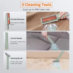 کیت نظافت و جارو برقی مخصوص نظافت حیوان خانگی مدل Molypet Dog Vacuum for Shedding Grooming KG01