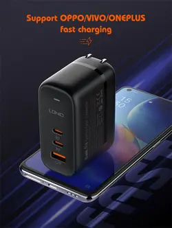 شارژر فوق سریع ال دی نیو مدل 65W GaN Supper Fast Charger Q366