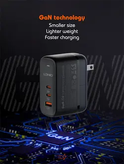 شارژر فوق سریع ال دی نیو مدل 65W GaN Supper Fast Charger Q366