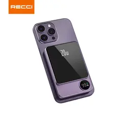 پاوربانک مگنتی رچی مدل Recci RPB-W15 Matrix Power Bank با ظرفیت 5000mAh
