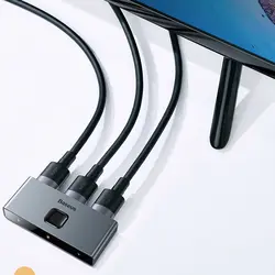 سوییچ دو پورت HDMI باسئوس Baseus Matrix HDMI Splitter Space CAHUB-BC0G