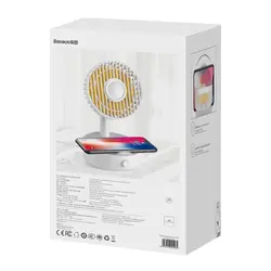پنکه و شارژر وایرلس باسئوس Baseus Hermit Wireless Charger BS-W513 WXYZ-B02 توان 10 وات دارای استند