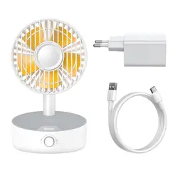 پنکه و شارژر وایرلس باسئوس Baseus Hermit Wireless Charger BS-W513 WXYZ-B02 توان 10 وات دارای استند