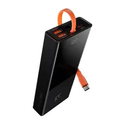 پاوربانک 20000 فست شارژ باسئوس Baseus Elf Digital Display PPJL000001 توان 65 وات با کابل متصل تایپ سی