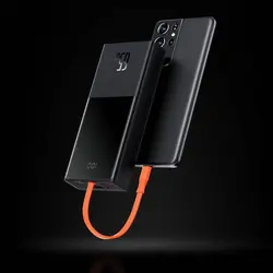 پاوربانک 20000 فست شارژ باسئوس Baseus Elf Digital Display PPJL000001 توان 65 وات با کابل متصل تایپ سی