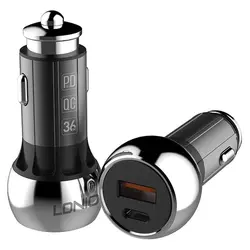 شارژر فندکی فست شارژ LDNIO C1 36W PD+QC3 بهمراه کابل Type-C