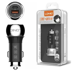شارژر فندکی فست شارژ LDNIO C1 36W PD+QC3 بهمراه کابل Type-C