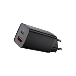 شارژر دیواری فست شارژ باسئوس Baseus GaN2 Lite Quick Charger Type-C USB-A CCGAN2L-B توان 65 وات