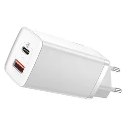 شارژر دیواری فست شارژ باسئوس Baseus GaN2 Lite Quick Charger Type-C USB-A CCGAN2L-B توان 65 وات