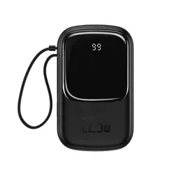 پاور بانک فست شارژ باسئوس Baseus Qpow Digital Display PPQD-I با توان 22.5W و ظرفیت 20000mAh و کابل متصل Type-C